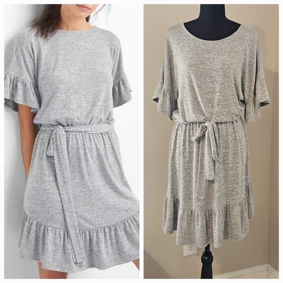 GAP Dresses & Skirts - GAP Softspun Ruffle Tie-Belt Dress